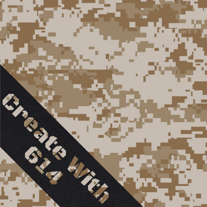 12" x 18" Laserable Leatherette Sheet with Camo pattern with Adhesive - Perfect for laser cutting, engraving and crafting