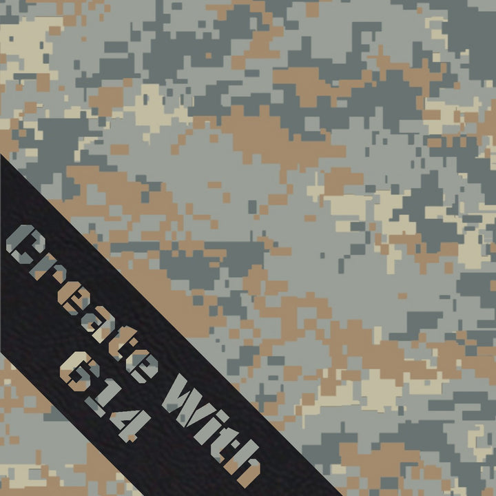 12" x 18" Laserable Leatherette Sheet with Camo pattern with Adhesive - Perfect for laser cutting, engraving and crafting