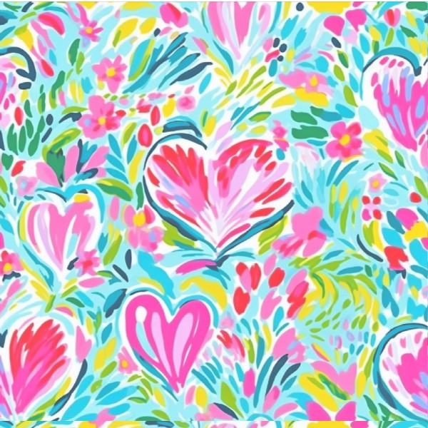 4" x 4" Pattern Acrylic Flutter Hearts