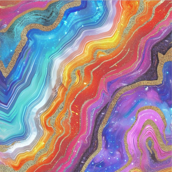 19" x 12" Pattern Acrylic Rainbow Geode | Create With 614
