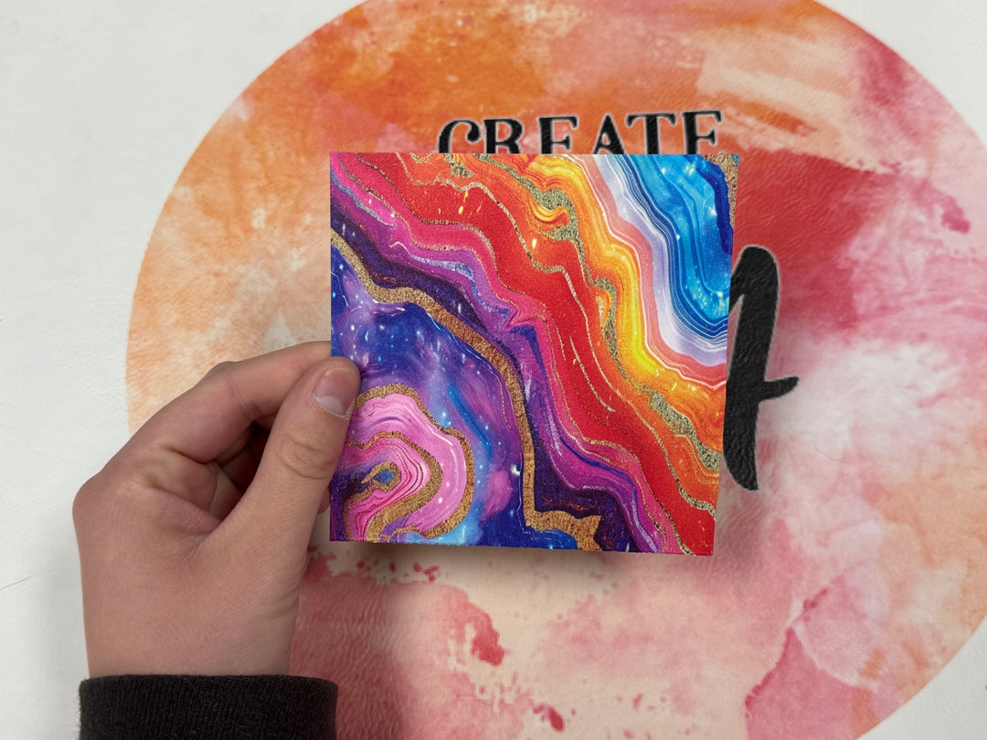4" x 4" Pattern Acrylic Rainbow Geode