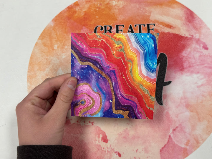 4" x 4" Pattern Acrylic Rainbow Geode
