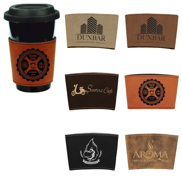 Laserable Leatherette Coffee Mug Sleeve Sample Set