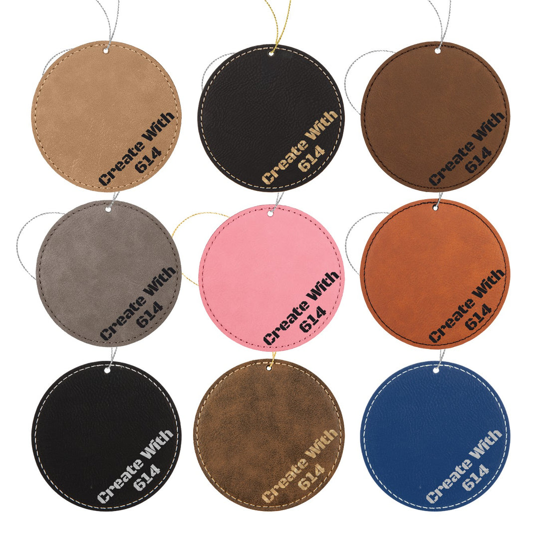 Laserable Leatherette Round Ornament 4" | Create With 614