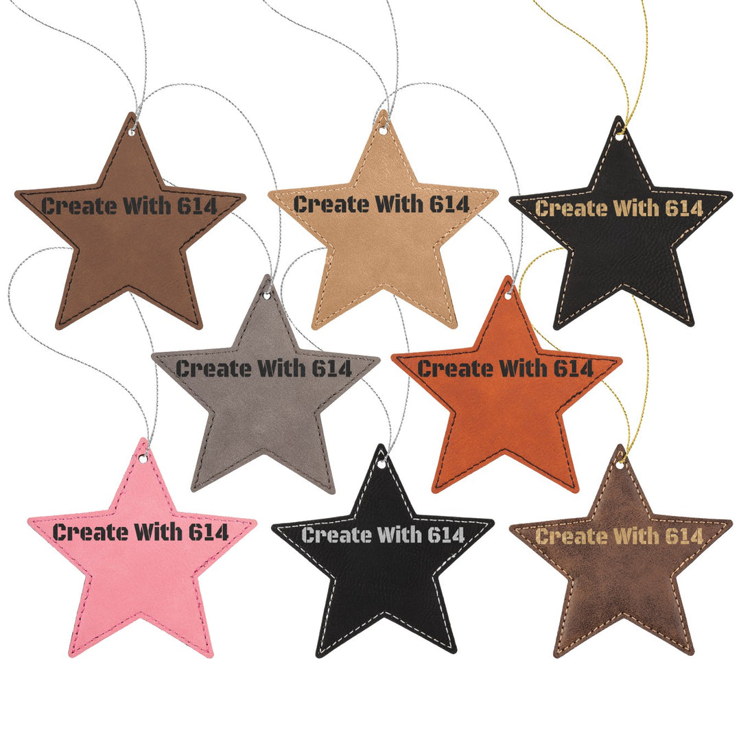Laserable Leatherette Star Ornament 4" | Create With 614