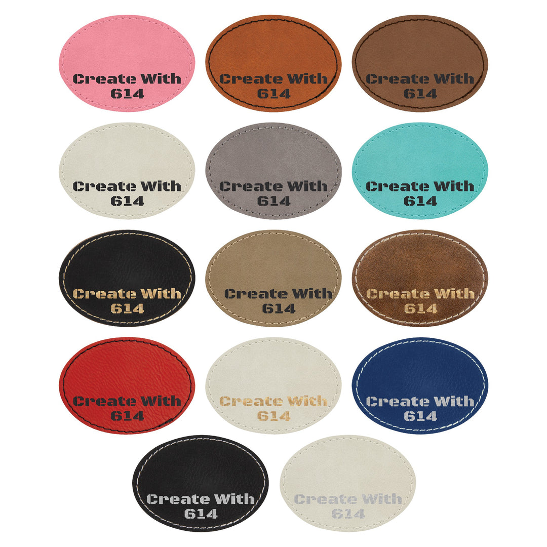 Laserable Leatherette Patch 3.5"x2.5" Oval | Create With 614