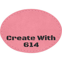 Laserable Leatherette Patch 3.5"x2.5" Oval Pink Black | Create With 614