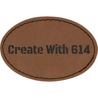 Laserable Leatherette Patch 3"x2" Oval Dark Brown Black | Create With 614