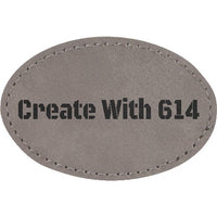 Laserable Leatherette Patch 3"x2" Oval Gray Black | Create With 614