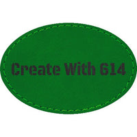 Laserable Leatherette 3"x2" Oval Patch Green Black | Create With 614