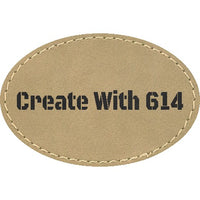Laserable Leatherette 3" x 2" Oval Patch with Adhesive