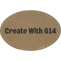 Laserable Leatherette Patch 3"x2" Oval Light Brown Black | Create With 614
