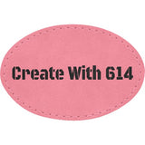 Laserable Leatherette Patch 3"x2" Oval Pink Black | Create With 614