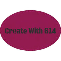 Laserable Leatherette 3"x2" Oval Patch Purple Black | Create With 614