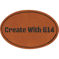 Laserable Leatherette Patch 3"x2" Oval Rawhide Black | Create With 614