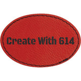 Laserable Leatherette Patch 3"x2" Oval Red Black | Create With 614