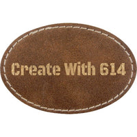 Laserable Leatherette Patch 3"x2" Oval Rustic Gold | Create With 614