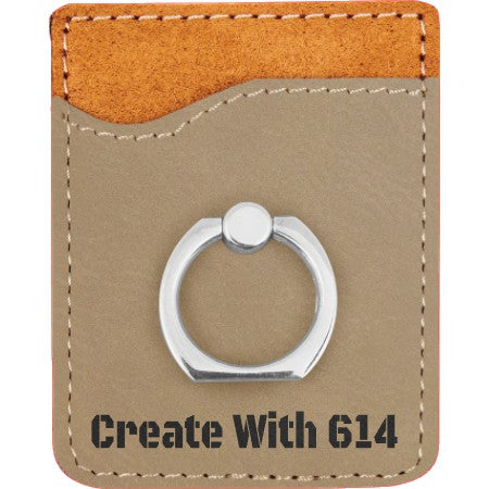 Laserable Leatherette Phone Wallet Light Brown | Create With 614