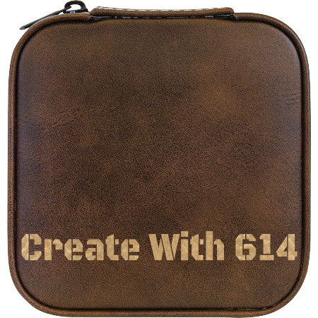 Laserable Leatherette Travel Jewelry Box Rustic Gold | Create With 614