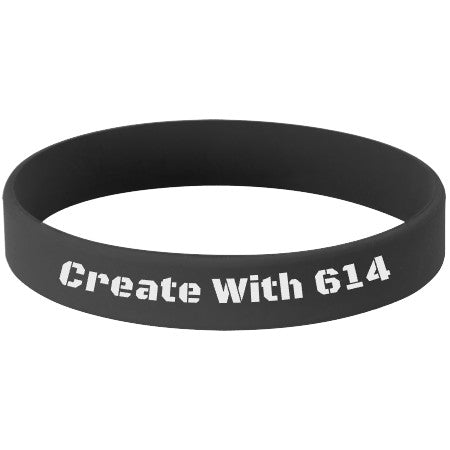 Laserable Silicone Bracelet 4 1/8" Black White | Create With 614