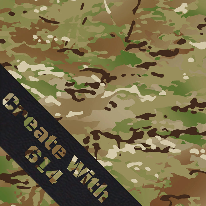 12" x 18" Laserable Leatherette Sheet with Camo pattern with Adhesive - Perfect for laser cutting, engraving and crafting