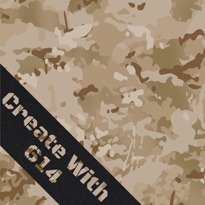 12" x 18" Laserable Leatherette Sheet with Camo pattern with Adhesive - Perfect for laser cutting, engraving and crafting