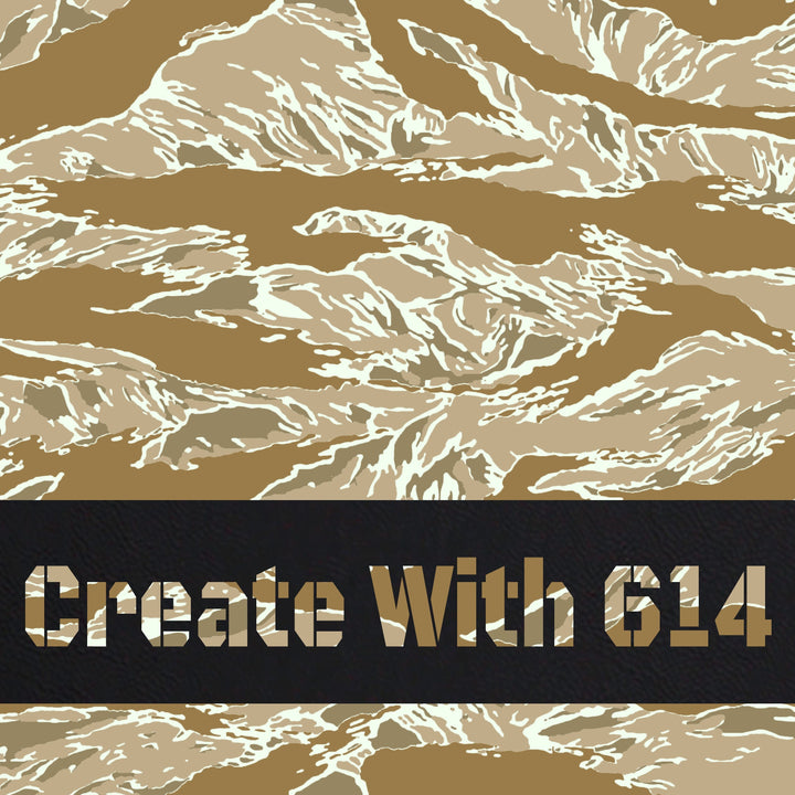 12" x 24" Laserable Leatherette Camoflage Sheet Tiger Stripe Arid Black | Create With 614