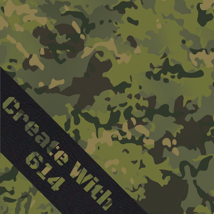 12" x 18" Laserable Leatherette Sheet with Camo pattern with Adhesive - Perfect for laser cutting, engraving and crafting