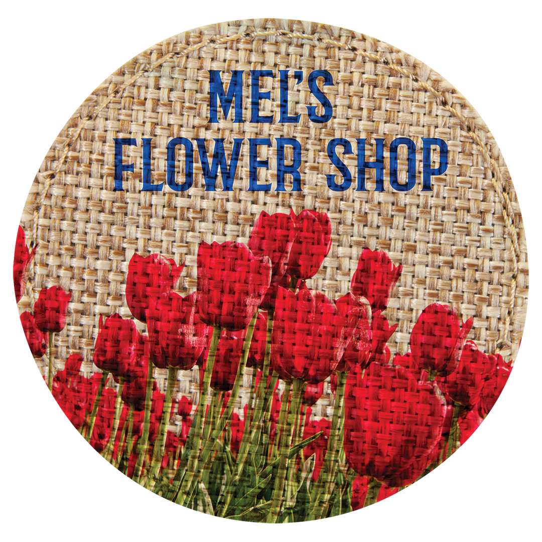Sublimation Burlap Patch Round 2.5" with Adhesive