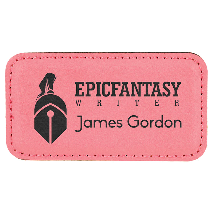 Name Tag Blank Laserable Leatherette Rectangle with Magnet  3 1/4" x 1 3/4"