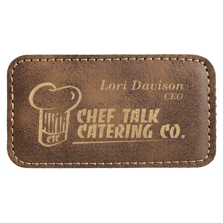 Name Tag Blank Laserable Leatherette Rectangle with Magnet  3 1/4" x 1 3/4"
