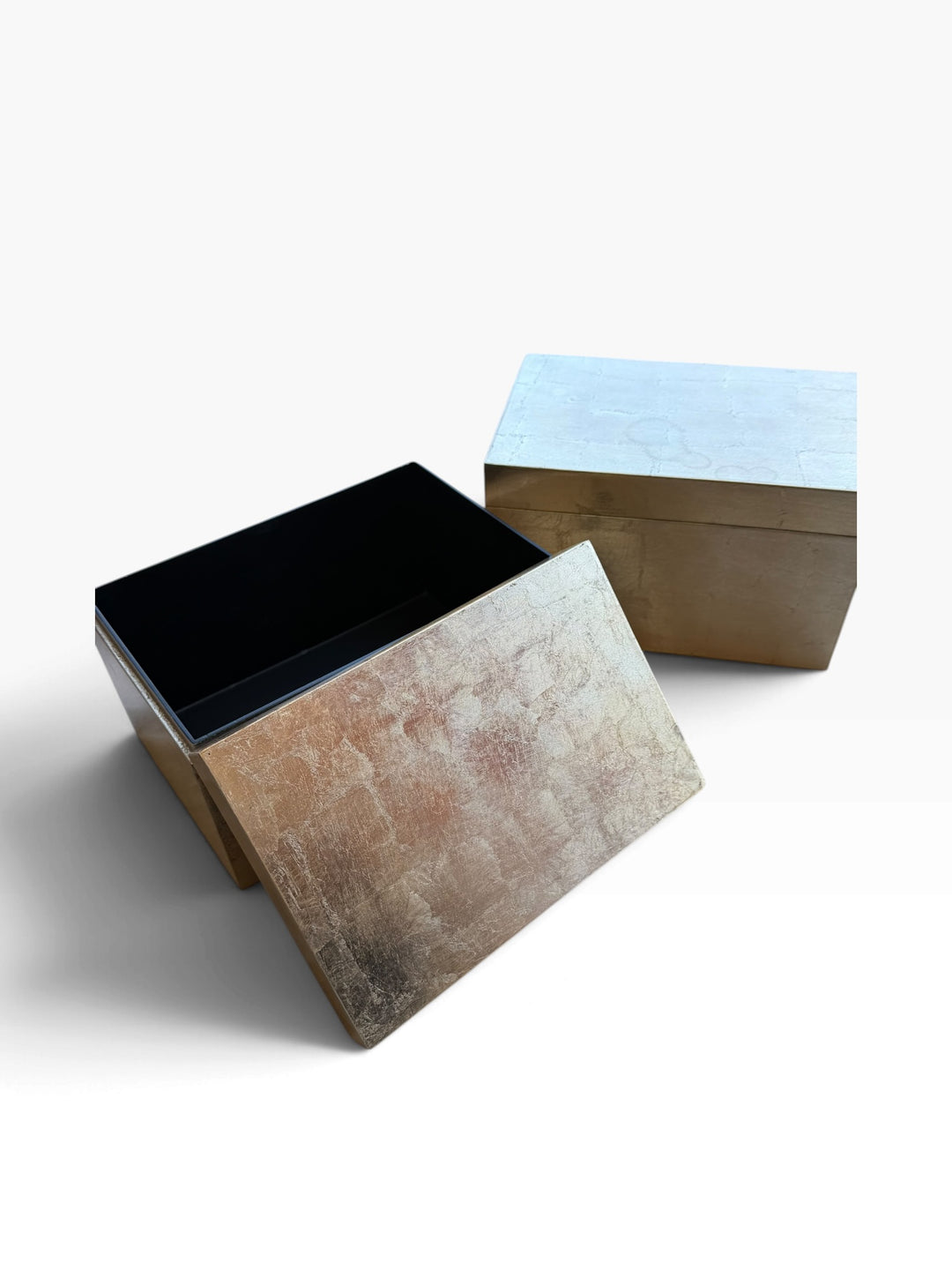 Lot 63 – Container Store Gold Decorative Boxes, Set of 2