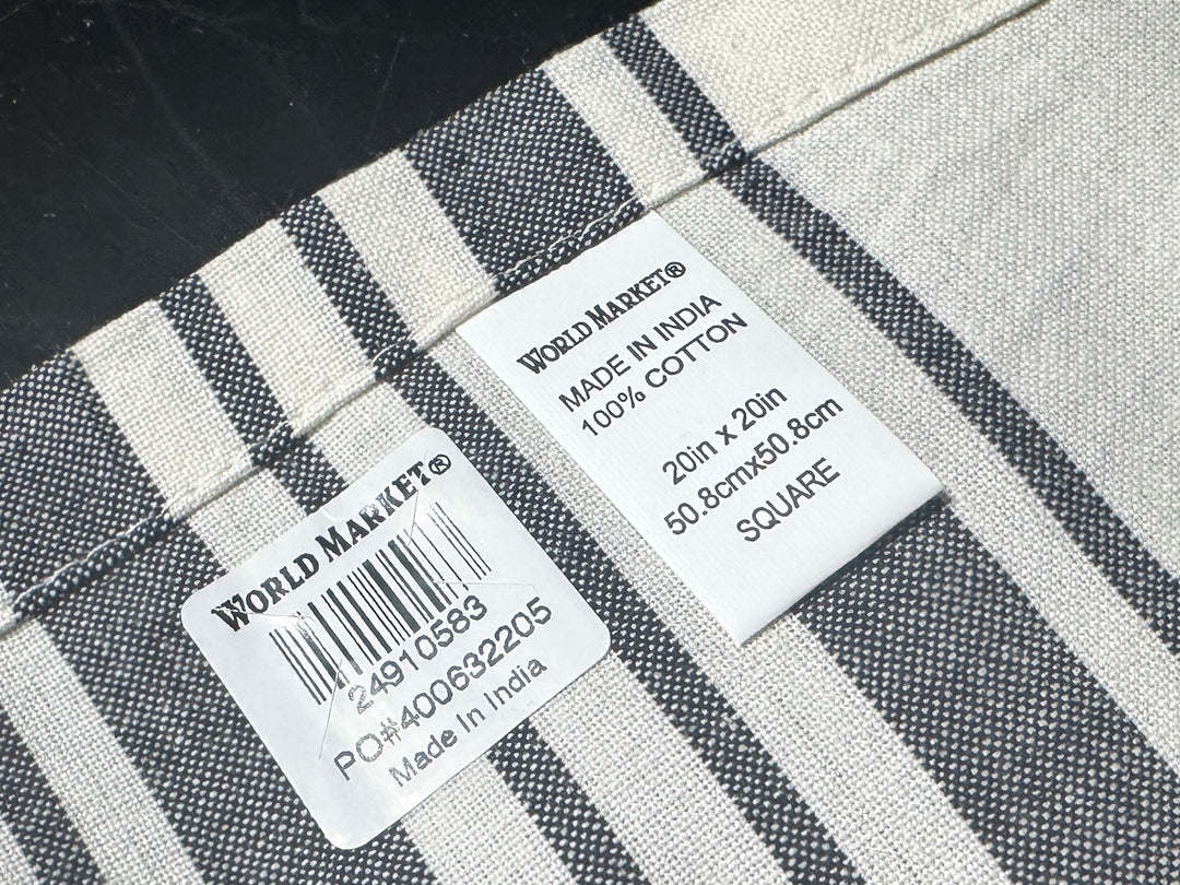 Lot 108 - World Market Cotton Striped Napkin Set
