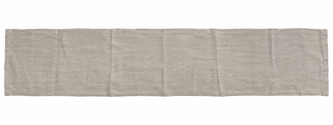 Lot 113 - Crate & Barrel Helena Dark Natural Linen Table Runner