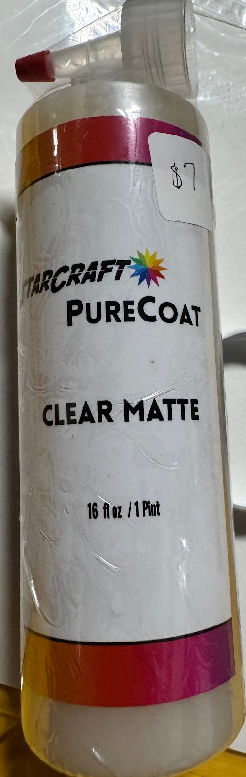 16 oz bottle of StarCraft PureCOAT clear matte water-based topcoat