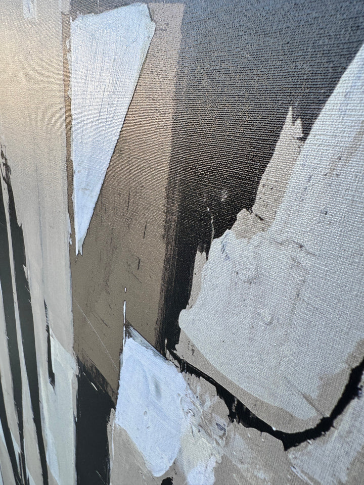 Impasto surface detail showing fine scratch lines