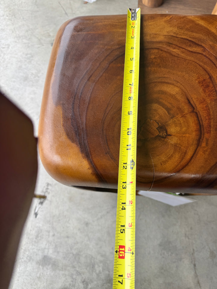 Carved Solid Wood Open Cube Side Table