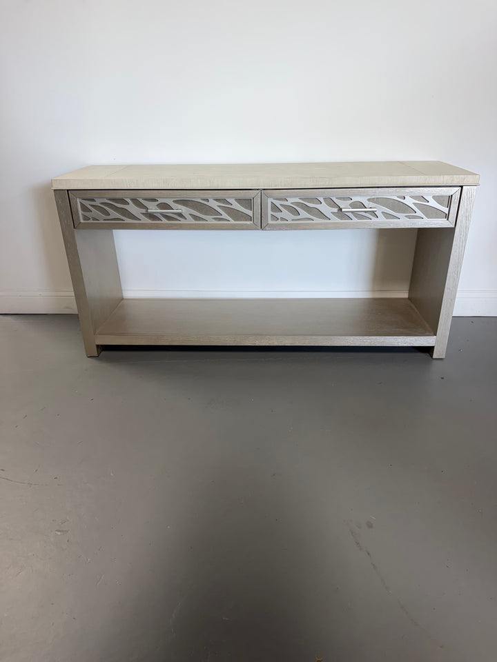 60″ Two-Drawer Console Table with Silver Accents