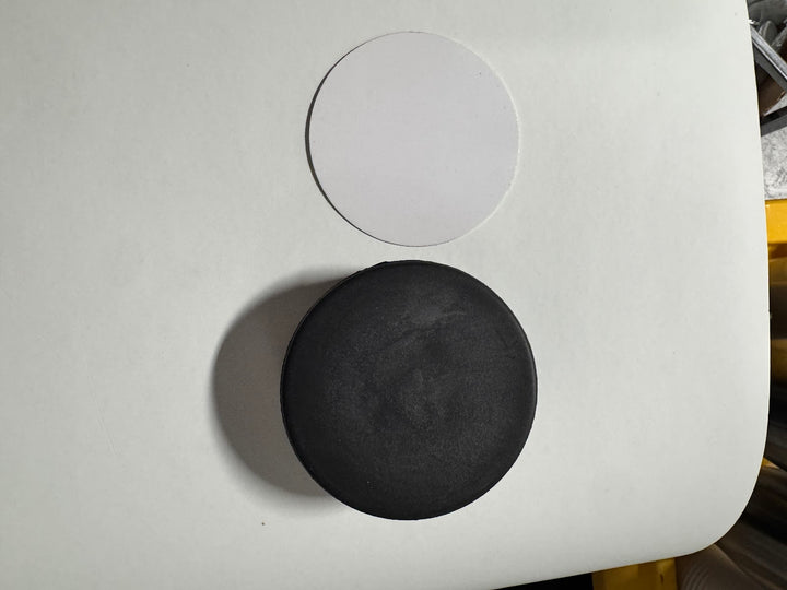 Round matte black rubber coaster bottle opener blank with white sublimation insert