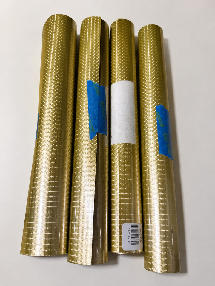 Rolls of Siser Holographic heat transfer vinyl in Gold Pyramid