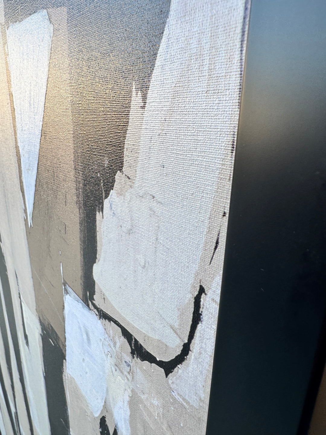 Close impasto paint edge detail