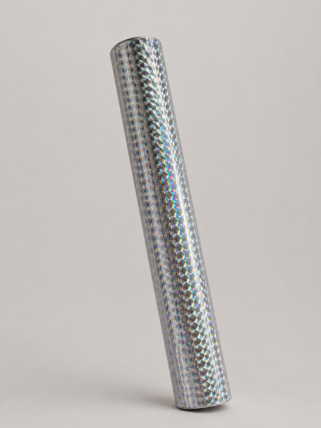 One yard roll of silver geometric holographic heat transfer vinyl
