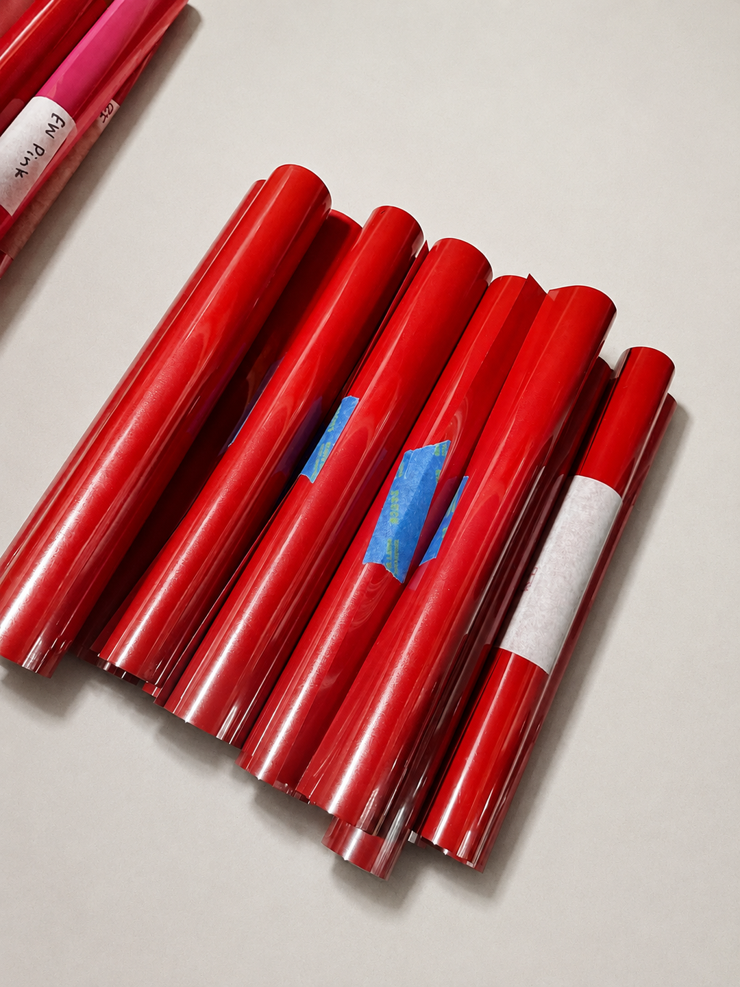 Rolls of Siser EasyWeed heat transfer vinyl in Red