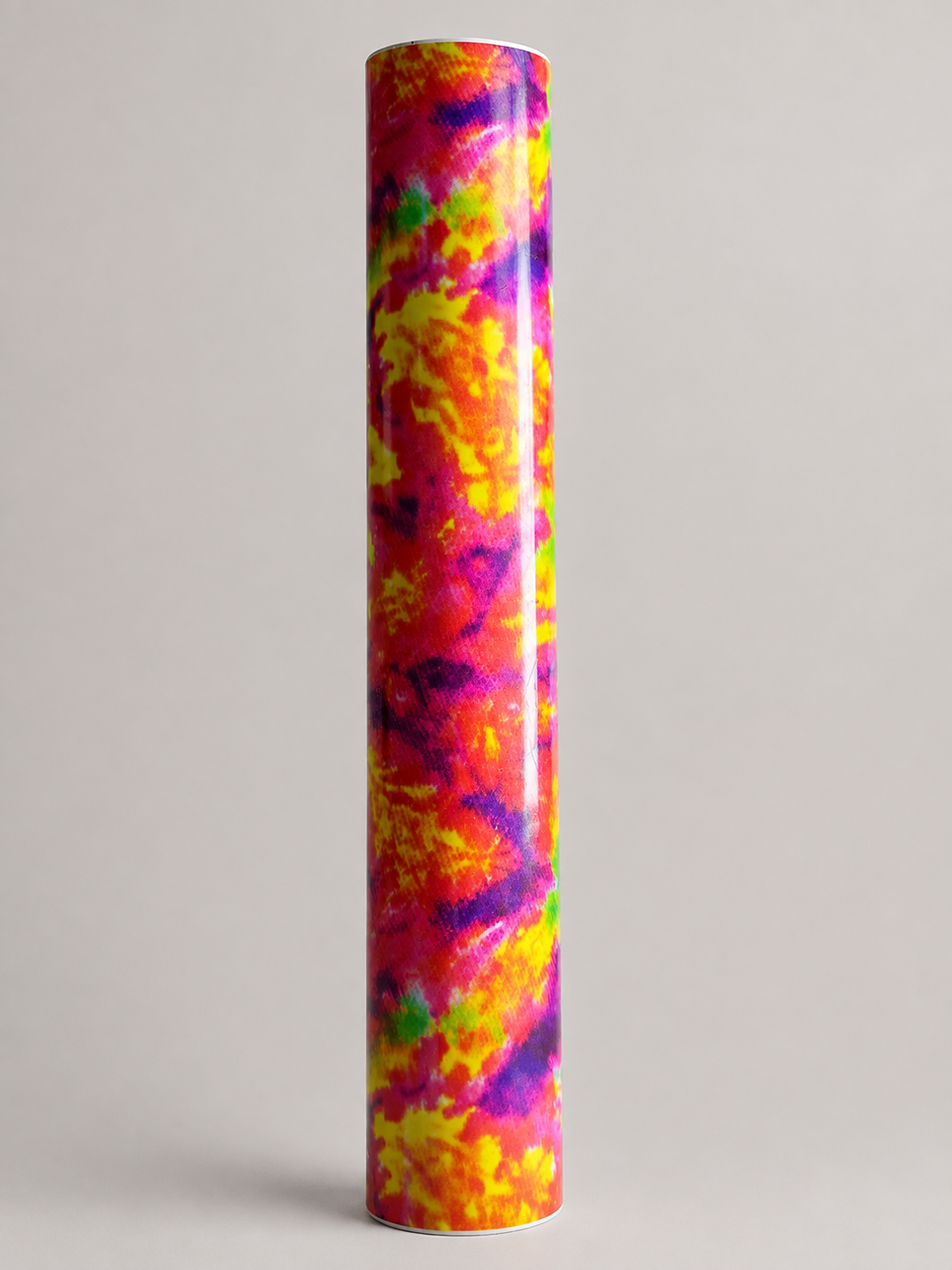 One yard roll of multicolour tie-dye patterned heat transfer vinyl