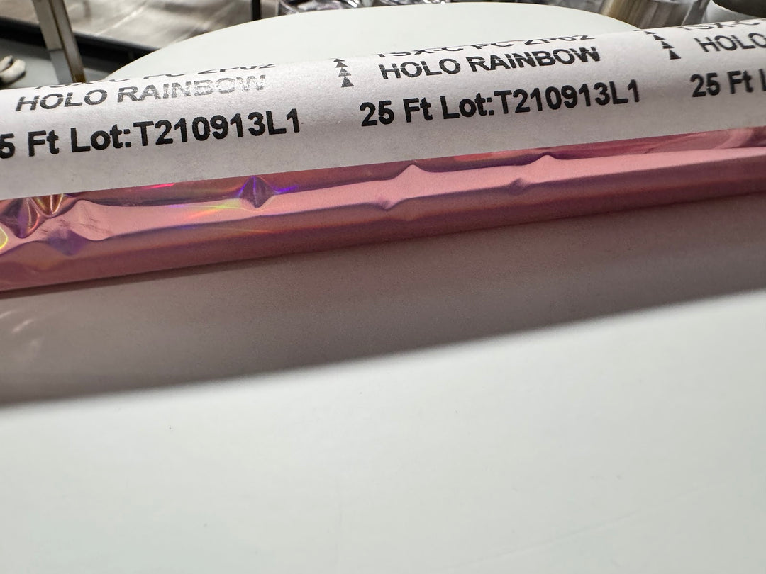StarCraft Holo Rainbow holographic adhesive vinyl, 25 ft roll with mill band