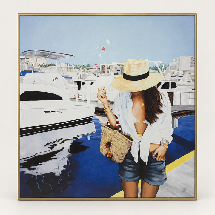 Angled view of the marina figurative canvas