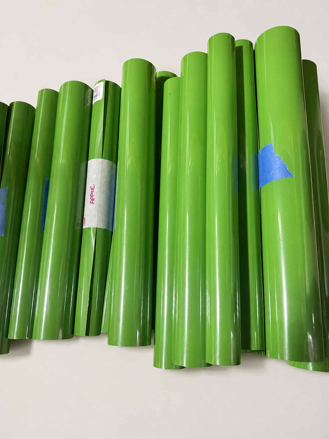 Rolls of Siser EasyWeed heat transfer vinyl in Apple