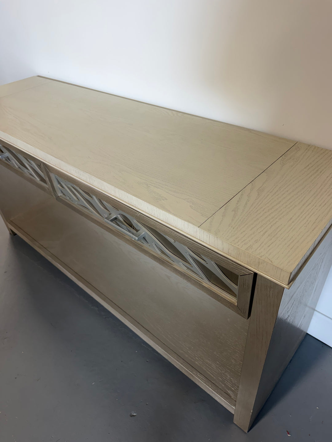 60″ Two-Drawer Console Table with Silver Accents