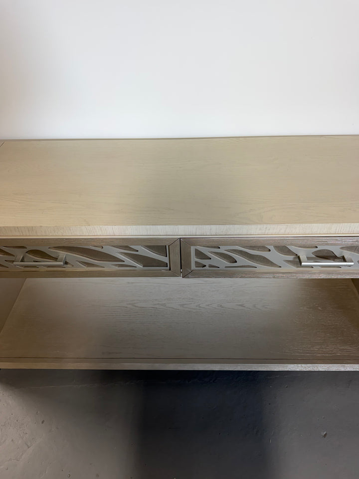 60″ Two-Drawer Console Table with Silver Accents