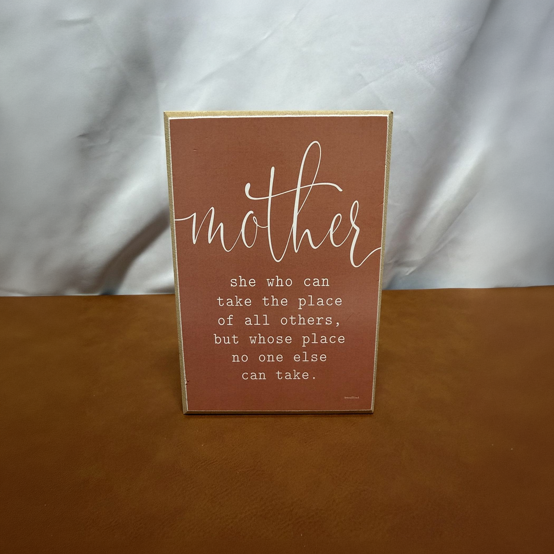 Mother Sentimental Shelf Sitter - square with extended background